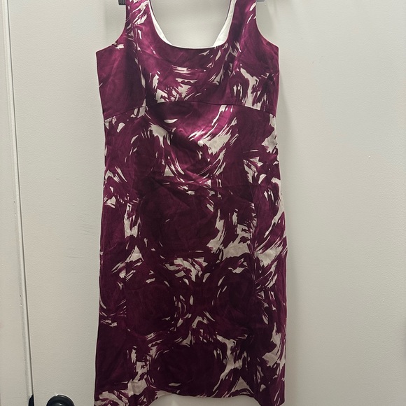 Theory Dresses & Skirts - Theory Purple and Cream Midi Dress Silk Y2K Style Size 6